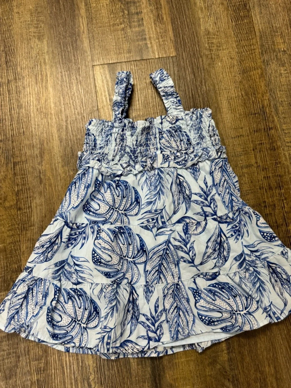 Blue and White Leaf Print Sundress The Children’s Place 100% Cotton Girls 2T - Picture 7 of 13